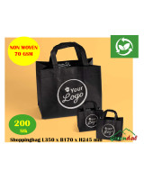 Bærepose Non-woven 17L Sort m/kunde logo