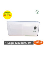 Serviet Art 33x33cm 1-lags 1/4 fold Hvid
