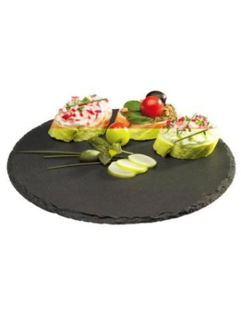 Serveringsplade skifer Ø22x0.4-0.7 cm - 