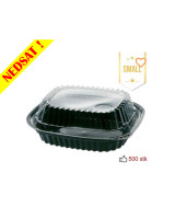 Sushi Tray Small (V.Pack) DK Oval Bottom/Lid Black 500pc/box - 