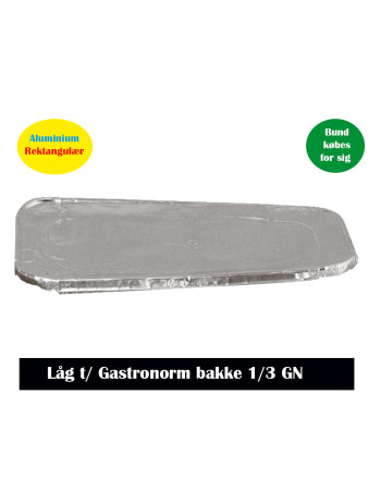 Låg til Alubakke 1/3 GN 2720ml Gastro 10stk/pk.