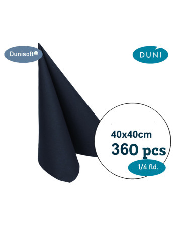 Serviet DuniSoft 40x40cm Airlaid 1/4 fold Sort 360 stk/kar