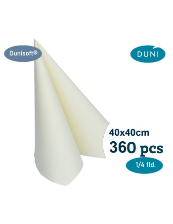 Serviet Duni 40x40cm Airlaid 1/4 fold Buttermilk 6x60stk/kar - 
