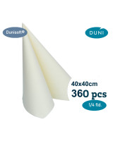 Napkin Duni 40x40cm Airlaid 1/4 fold Buttermilk 12x60pc/box - 