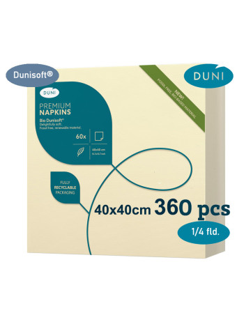 Serviet Duni 40x40cm Airlaid 1/4 fold Buttermilk 6x60stk/kar -  2