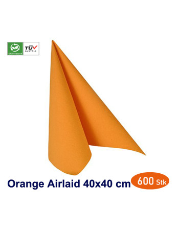 Serviet Airlaid Orange  40x40cm 1/4 fold 