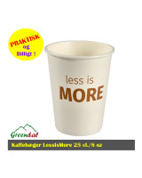Kaffebæger LessIsMore 25 cl. hvid pap/PE. 8 oz 50stk/pk.