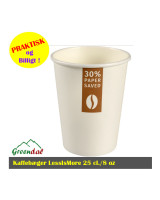 Kaffebæger LessIsMore 25 cl. hvid pap/PE. 8 oz