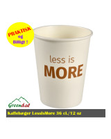 Kaffebæger LessIsMore 36 cl. hvid pap/PE. 12 oz 50stk/pk.