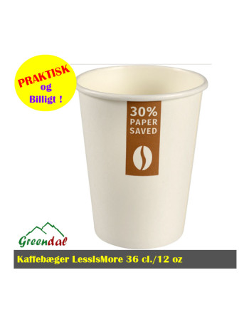 Coffee cup LessIsMore white 12oz 380ml -  2