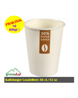Kaffebæger LessIsMore 36 cl. hvid pap/PE. 12 oz