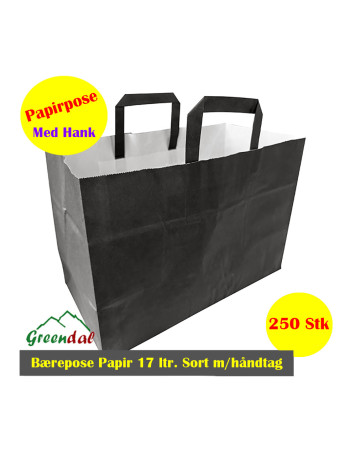 Bærepose Papir 17L Sort 