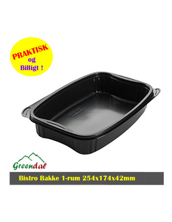 Bistro Bakke 980 ml Sort 254x174x42 mm PP 
