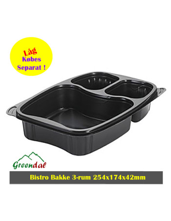 Tray 3-room Bistro  Black Krt.6x50sk/pk. - 