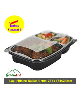 Bakke Bistro 3-rum Sort 254x174x42 mm PP 