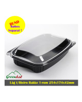 Låg Bistro Bakke 1-rum Sort 254x174x23 mm PP