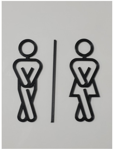 WC skilt – Mand / Kvinde toilet piktogram (sort) - 