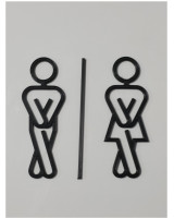 WC skilt – Mand / Kvinde toilet piktogram (sort) - 