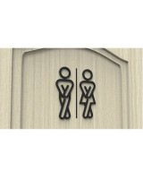 WC skilt – Mand / Kvinde toilet piktogram (sort) - 