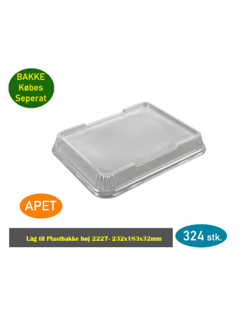 Lid high (231x183x33mm) for 2227 Series ready 324pc/pack - 