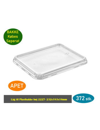 Lid for Tray forme 232x 183 x 16 mm  Transp. - 