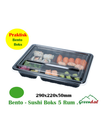 Sushi / Bento Tray 5-room 200pc/box -  2