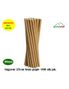 Sugerør 25cm Ø8mm brun papir 100 stk/pk.