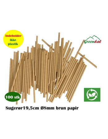Straws Paper Brown Straight Ø8x25cm 100pc/pack -  2