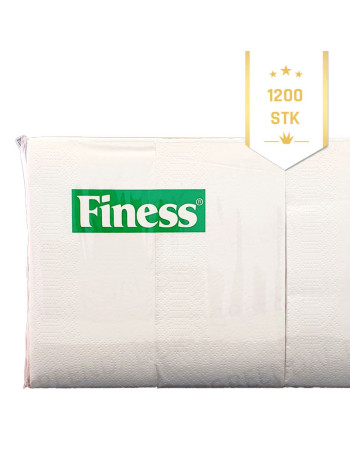 Napkin Finess 33x33cm 2-layer 1/8 fold White 4x300pc/box - 