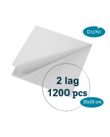 Serviet Duni 33x33cm 2-lags 1/4 fold Hvid 1200stk/kar - 