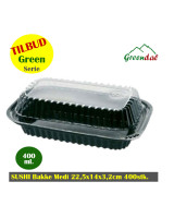Sushi Tray Medium (Green) Bottom/Lid  400pc/box - 