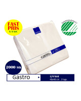 Napkin Gastro 40x40cm 2-layer 1/4 fold White 2000pc/pack - 