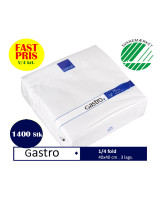 Napkin Gastr 40x40 3-layer 1/4 fold White 1400pc/box - 