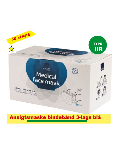 Face mask Face mask w/ Elastic 3-layer 50pc/pak Type IIR CE - 