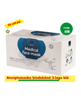 Ansigtsmaske med øreelastikker type IIR Excellent 3-lags blå