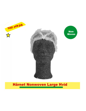 Hårnet str L Non-Woven Hvid