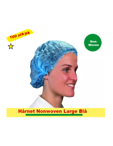 Hårnet Nonwoven Large Blå 100stk/pk.
