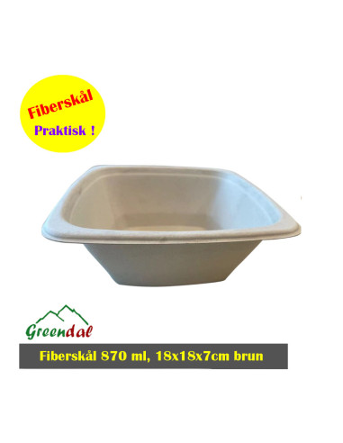 Bagasse Tray Square 850 ml 10x50pc/box - 