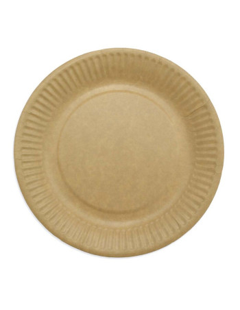 Paptallerkener frokost Rund  Ø18 cm Brun 50 stk/pk.