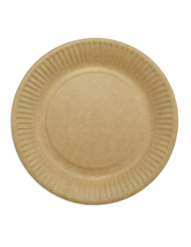 Paptallerkener frokost Rund  Ø18 cm Brun 50 stk/pk.
