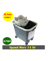 Spand Mery 14ltr med Hjul og Automatisk vrider Grå