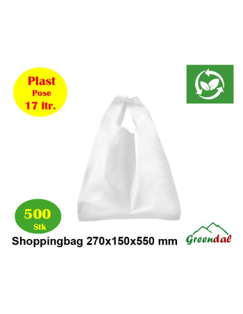 Carrier bag Non-woven 17L Rcyk. white 500pc/box - 