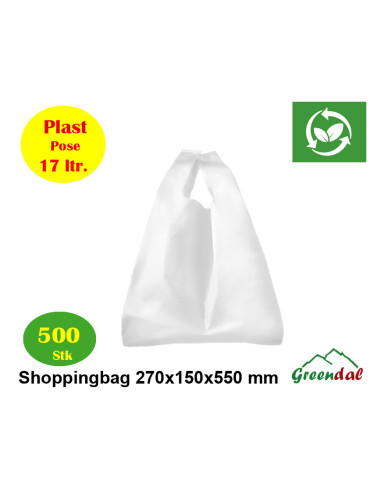 Carrier bag Non-woven 17L Rcyk. white 500pc/box - 