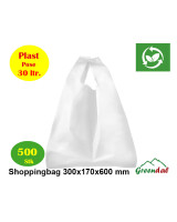 Shoppingbag 30 ltr Non-woven PP 45 gr Hvid 500stk.