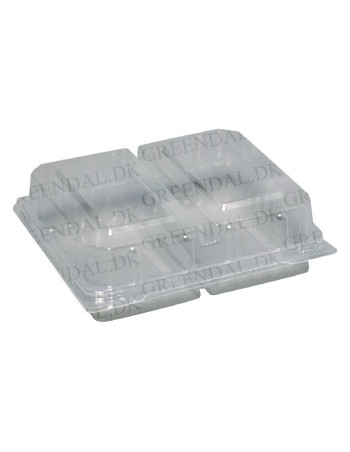 Plastic tray w/hinged lid 2-room sandwiches - 