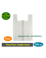 Carrier bag Pizza w/holes HDPE White 500pc/box - 