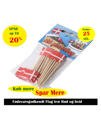 Flag Kransekage eller Cocktail m/pinde 25stk/pak