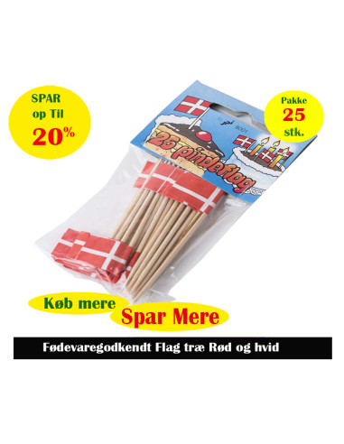 Flag Kransekage eller Cocktail m/pinde 25stk/pak