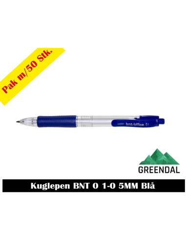 Kuglepen m. trykknap blå stregbredde 0,7mm - 