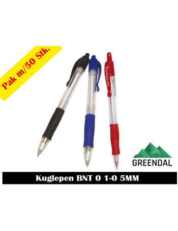 Kuglepen m. trykknap blå stregbredde 0,7mm -  2